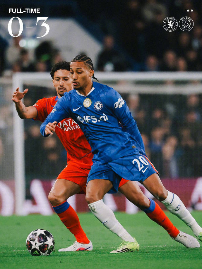 欧冠切尔西0比3巴黎出局，过早失球和失误酿悲剧，主帅换人无厘头